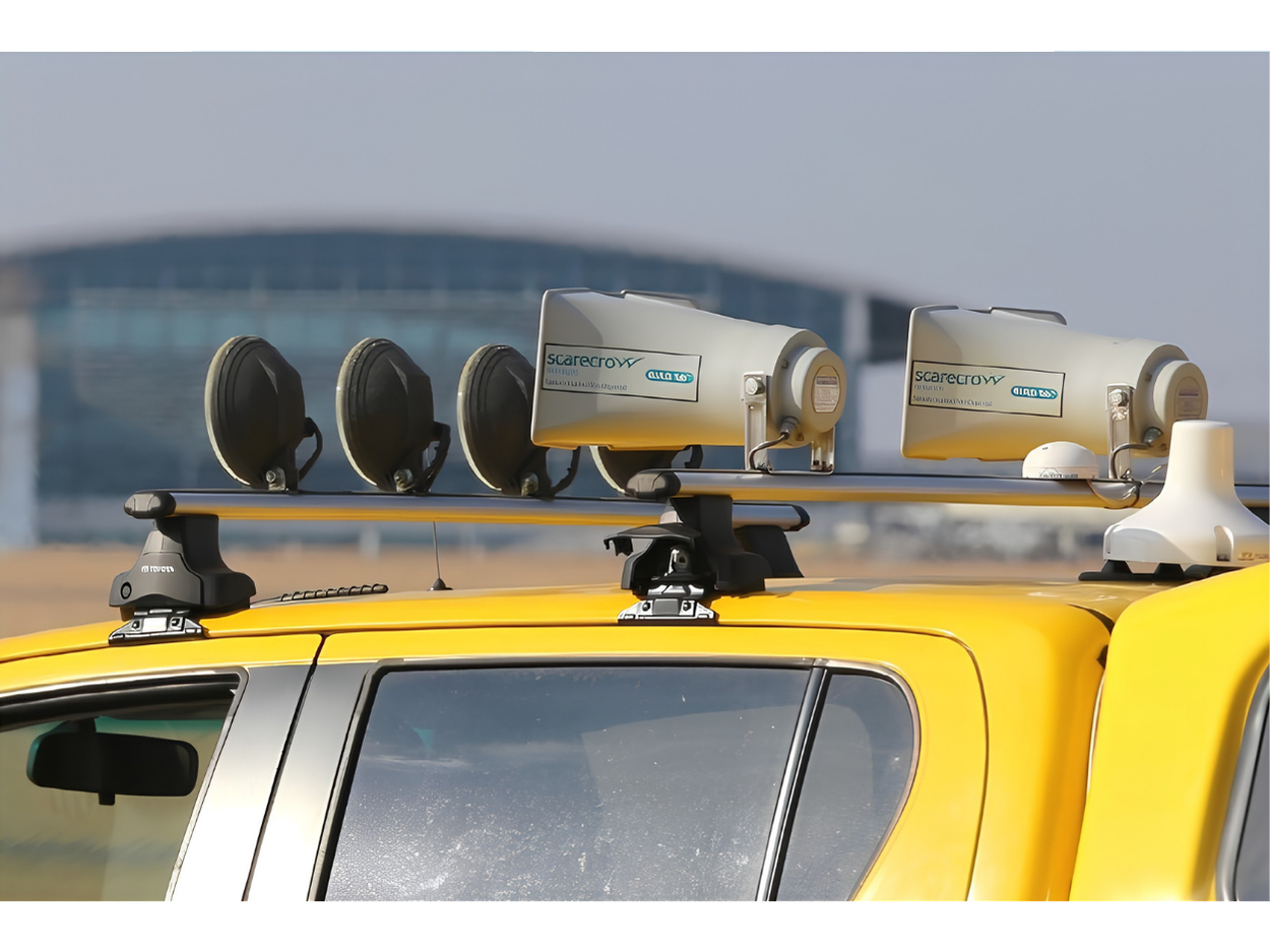 Scarecrow Bio Acoustic Bird Dispersal on Mobile Top Close
